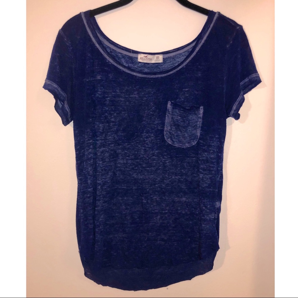 Hollister XS Navy V Neck T-Shirt